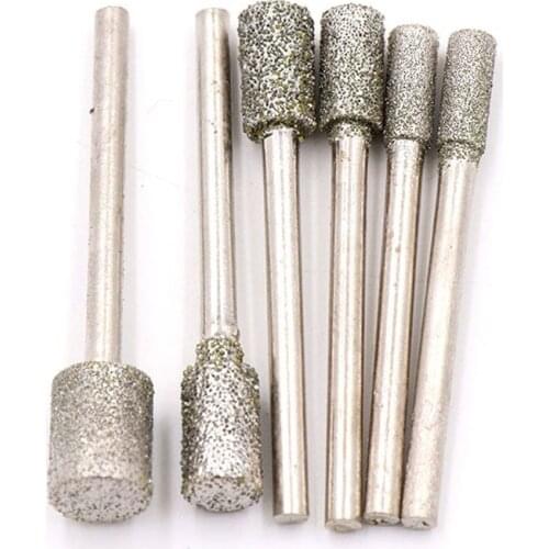 1pcs Diamond Cutting Grinding Head Mounted Points Bit 3.0mm Shank Jade Stone Carving Polishing for Dremel Rotary Tool