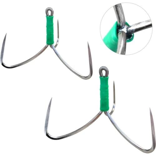 10pcs/lot Sharp Treble Hook Strong Pull 7g 9g High Carbon Steel Round Triple Fishing Hooks