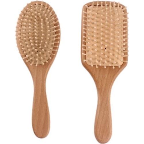 2Pcs Wooden Paddle Hair Brush Detangling Brush Hairbrush Scalp Massage Hair Comb,Hair Care Healthy Bamboo Comb