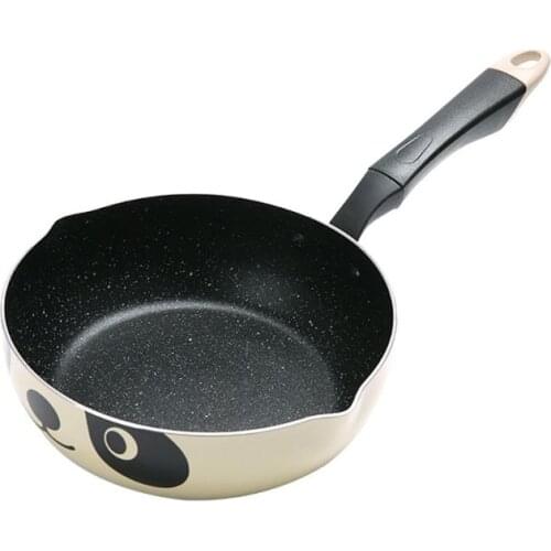 20cm Japanese Style Cute Panda Printed Non-stick Frying Pan Aluminum Small Wok Dropshipping