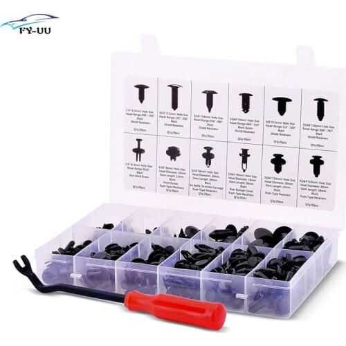 240 PCS Retainers Assortment Auto Clips Push Retainers Set in Case fit for Most Ford GM Chrysler Toyota Honda