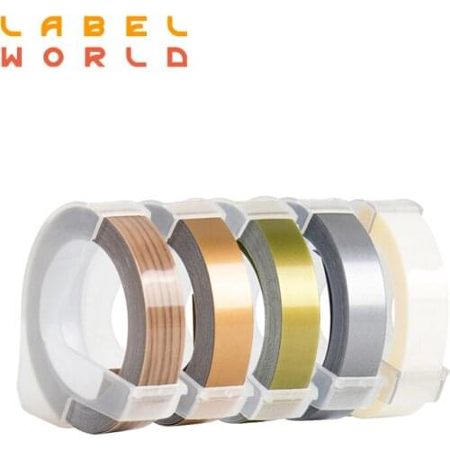 Label World 5 PACK Muticolor 3D DIY label tape Compatible for Dymo 3D 9mm embossing tapes for dymo 1610 12965 1880 MOTEX E101