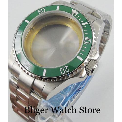 Watch Case Accessories for NH35 NH35A NH36 Rotating Unidirectional Bezel Screw Backcover Flat Sapphire Crystal Watch Bracelet