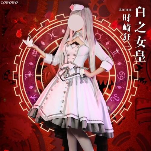Anime! Date A Live Tokisaki Kurumi The Queen Of White Noble Dress Lovely Uniform Cosplay Costume Halloween Party Suit For Women