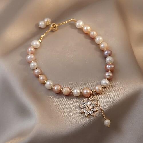 Natural Baroque Pearl Bracelet Female Korean Student Jewellery Cold Wind Minority Design Simple Accessories For Woman‘s in 2021