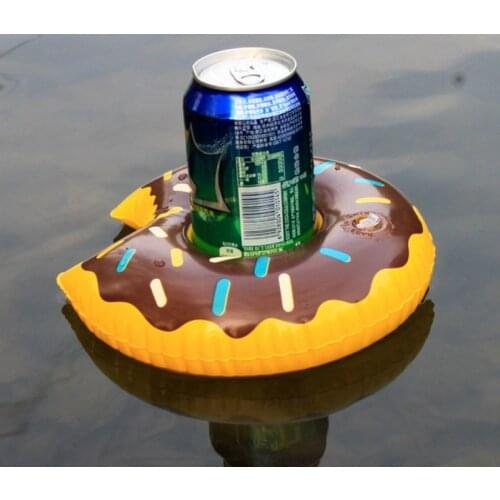 1pcs Donuts Drink Holder Water Fun Toys Swimming Pool Rafts Inflatable Floating Summer Beach Party Adults Kids Phone Cup Holders