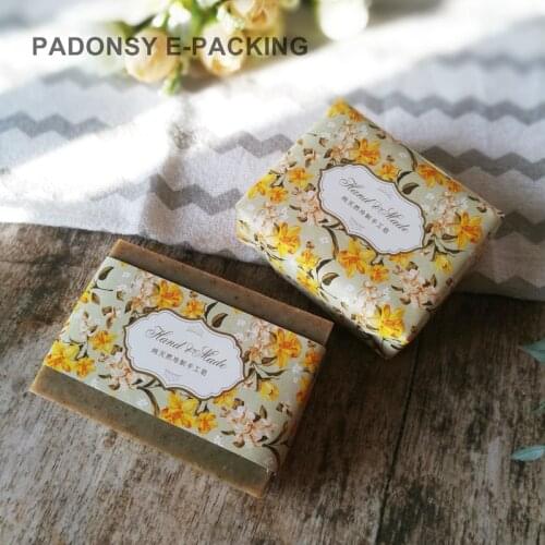 European Yellow Flower Soap Wrapping Paper Soap Box Packaging Soap Waist Sealing Packing Wholesale