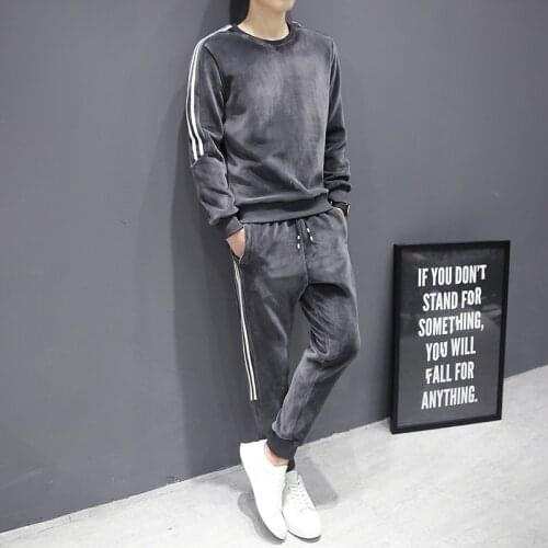 Conjunto Hombre Autumn Casual Cotton Sportswear Jacket Tracksuit Fashion 2 Piece Sweatshirt Sweatpants Sets Men