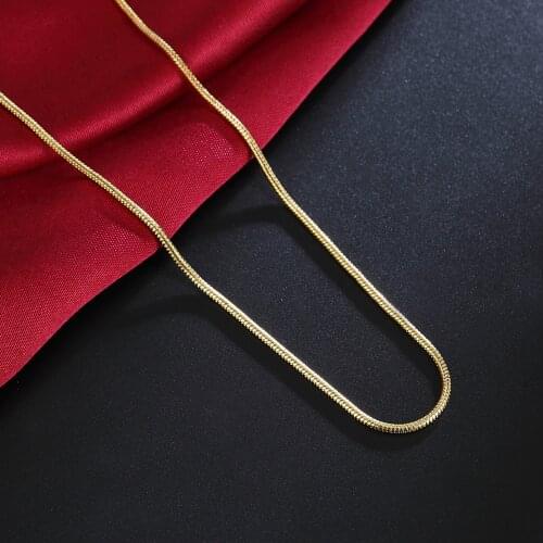 Hot new 925 Sterling Silver 2MM Snake Chain 18K gold Necklaces 16-30 Inches Women Men high quality party wedding Jewelrys Gifts