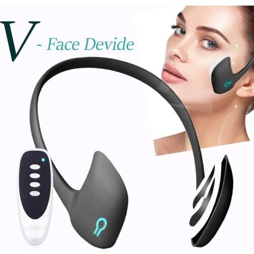 Micro Current Electric Face Slimming Belt V Face Chin Lift Massager Rechargeable Vibration Facial Slimmer with Electrode Pads