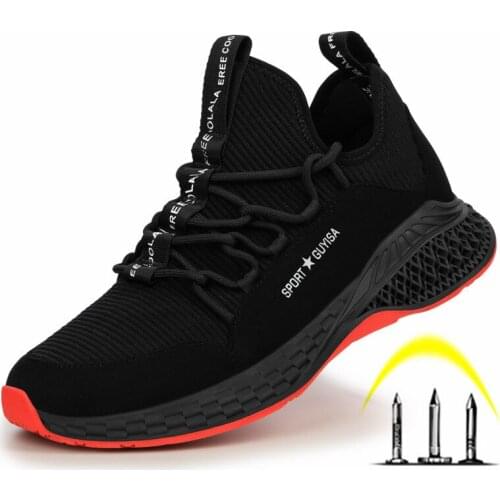 High Quality Men Work Safety Shoes Puncture-Proof Anti-Smashing Work Boots Breathable Lightweight Steel Toe Shoes for Men ZZ163