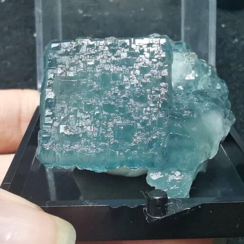 Natural blue green fluorite mineral stone decoration crystal aura meditation healing teaching collection ornaments (send box)