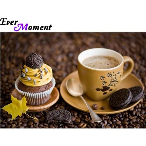 NEW 3D Diamond Painting Cross Stitch Coffee Cup &Cake Dining Room Crystal Needlework Diamond Embroidery Full Decorative ASF638
