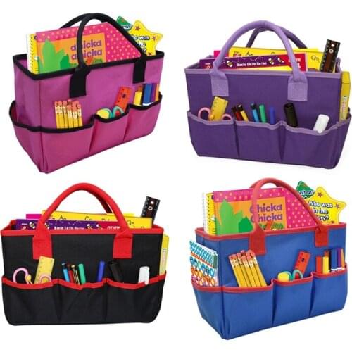Large Craft Storage Tote Bag 6 Pockets Scrapbooking Sewing Supplies Organizer Caddy with Handles for Travel Daily Use