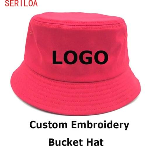 Custom Personalized Embroidery Bucket Hat Men Women Outdoors Sports Fashion Casual Cotton Hats Free LOGO Free Shipping