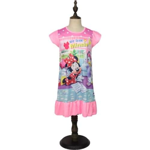 2021 Disney Princess Girl Dress Summer Kids Clothes Children Pajamas Birthday Dresses Casual Costume Minnie Mouse Donald Duck