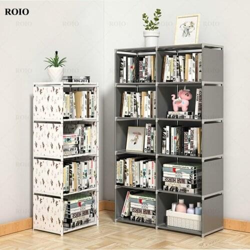 Simple Bookshelf Removable Bookcase Living Room Sundries Storage Holder Lattice Cabinet Home Decor Display Stand Book Shelf