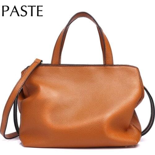 Simple Casual Soft Cow Leather Women Shoulder Bag Luxury Brand Designer Genuine Leather Lady Handbags Large Female Totes Bag