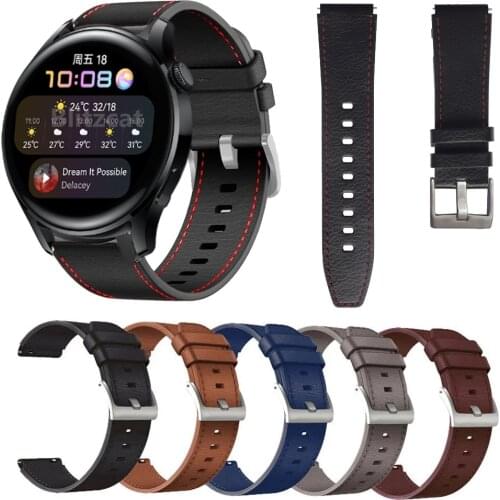 Leather Watchband Strap For Huawei Watch 3 / 3 pro / GT 2 Pro / GT2 46mm HONOR MagicWatch 2 Wristband Bracelet Replacement belt
