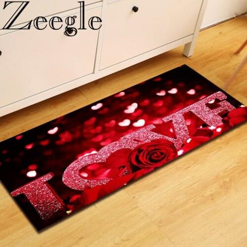 Romantic Kitchen Floor Mat Non-slip Modern Carpet For Living Room Flannel Sofa Mat Bedroom Bedside Mats Entrance Doormat