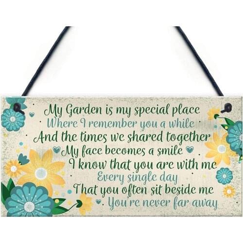 Meijiafei Garden In Memory Of Mum Nan Friend Memorial Signs Poem Sign Hanging Wall Shed Memorial Plaque Keepsake 10" X 5"