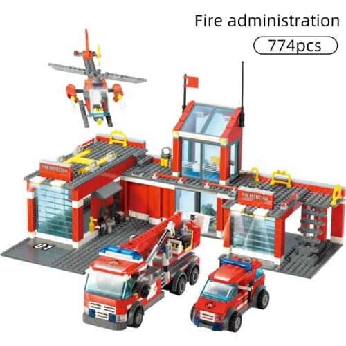 Building Blocks City Fire Station Model 774pcs Compatible Construction Firefighter man Truck Enlighten Bricks Toys Children