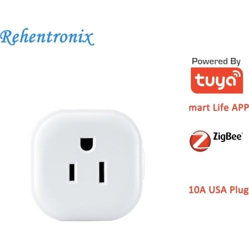 10A USA Type Timer CountDown Smart Life APP Control Tuya ZigBee Smart Plug compatible with Tuya ZigBee Hub SmartThings Alexa
