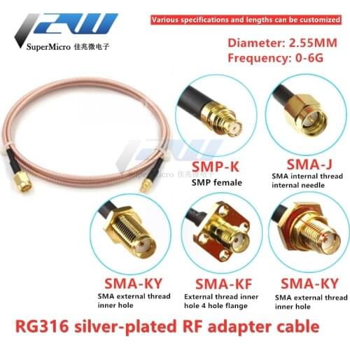SMP female to SMA male RF extension cable SMP-K test adapter cable RG316 coaxial cable