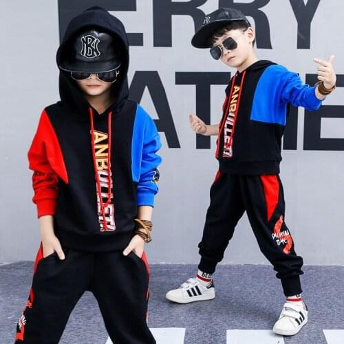 Spring Boys Kids Sportswear Tracksuit Letter Printing Hoodie Sweatshirt+sweatpant Casual Jogger Running Workout Set Sport Suit