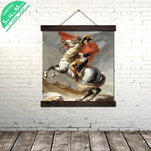 Napoleon Riding Horse Vintage Posters and Prints Scroll Painting Canvas Wall Art Pictures Farme Canvas Painting Home Decoration