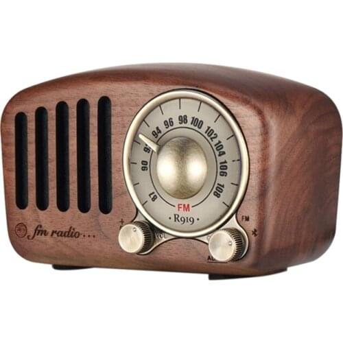Vintage Radio Retro Bluetooth Speaker - Walnut Wooden Fm Radio, Strong Bass Enhancement, Loud Volume, Bluetooth 4.2 Aux Tf Card
