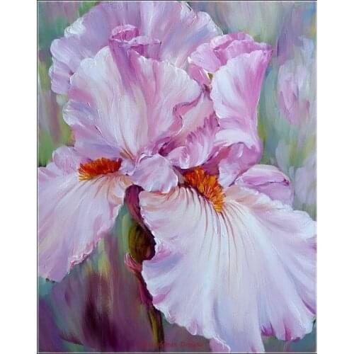 Embroidery Counted Cross Stitch Kits Needlework - Crafts 14 ct Aida DMC color DIY Arts Handmade Home Decor - Pink Iris 3