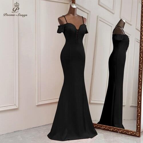 Sexy black Evening dresses Mermaid prom dress 2021 robe de soiree de mariage Bridesmaid dress vestido de fiesta de boda