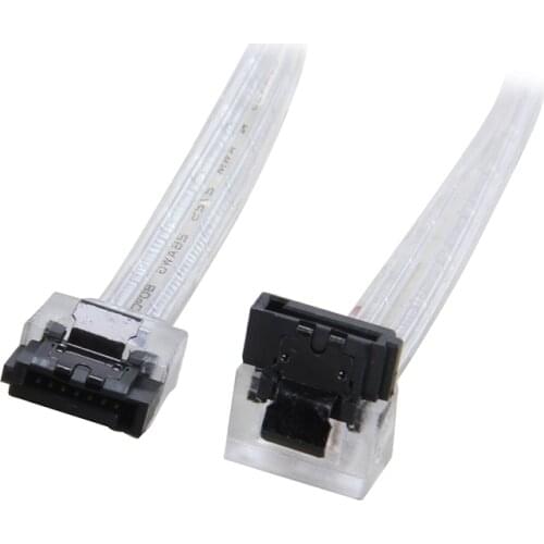 10inch 180 to 90 degree 6Gb/s SATA3 Serial ATA DATA cable with latch for SATA 3.0 SATAIII 6Gbps HDD Hard Drive Disk/ SSD -Silver