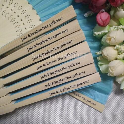 130pcs Personalized Wedding Cloth Fan Wedding Favor Gift Hand Folding Fans +Customized Printing Text+DHL Free Shipping