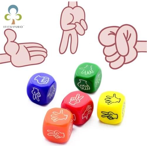 2/4/6Pcs Funny Dice Board Games Toy Creative Finger-guessing Game Dice Rock Paper Scissors Stone Game Family Party Supplies ZXH