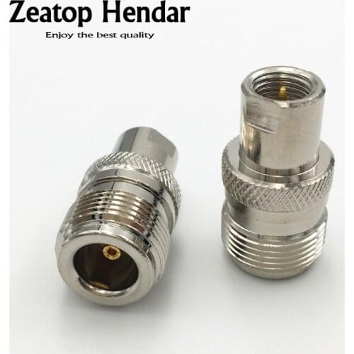 2Pcs Brass FME Male Plug to N Type Female Jack RF Coaxial Converter Adapter 50 ohm Straight High Quality Connector