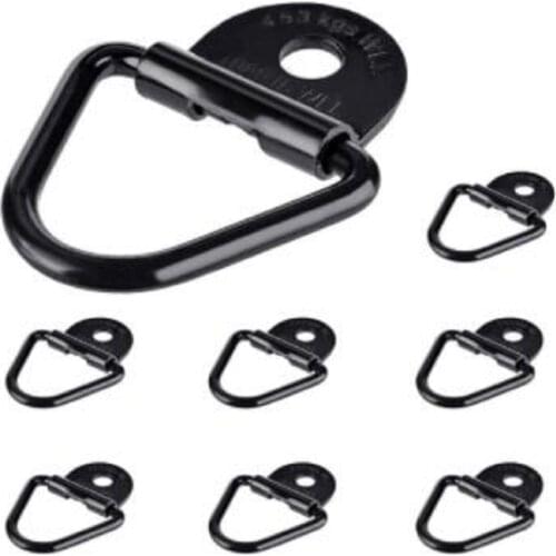 8Pcs Tie-Down Anchors 2" Diameter V-Ring Bolton Trailer Anchor Replacement For D-Ring Plastic Flush Mount (Black)