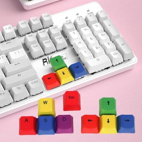 9 Key Keyboard Keycaps Colorful Dye-sublimation PBT Universal WASD Mechanical Keypad Caps for Computer Accessory
