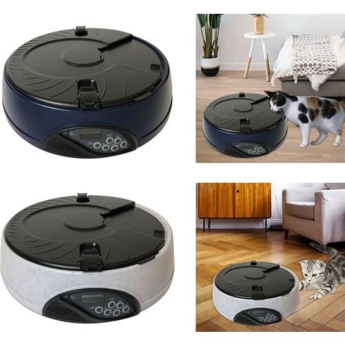 Automatic Pet Feeder Smart ABS 6 Meal Portion Control Kitten Puppy Food Dispenser Intellect Programmable Dogs Cats Bowl Rabbits