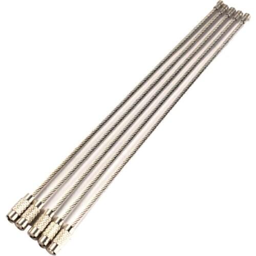 5/10/15pcs 15cm Wire Rope Key Chain Stainless Steel Wire Keychain Carabiner Cable Key Ring For Outdoor Hiking Jewelry Kits