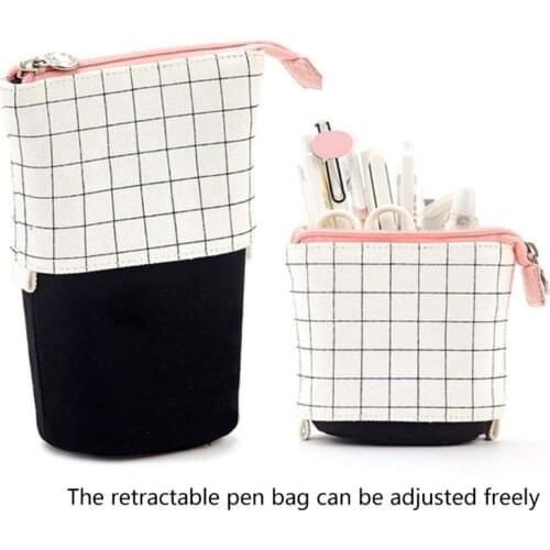 Stand Up Pencil Holder Telescopic Pencil Case Pen Box Stationery Pouch Bag