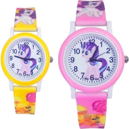 2020 Cartoon Unicorn Children Watch New Printing Pony Quartz Kids Watches for Girls Birthday Christmas Gift Clock Student Prizes