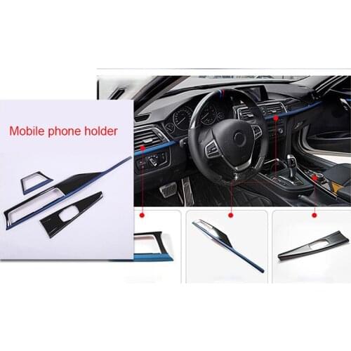For BMW 4 series 2014-2019 ABS chrome car dashboard panel-black + blue 2pcs