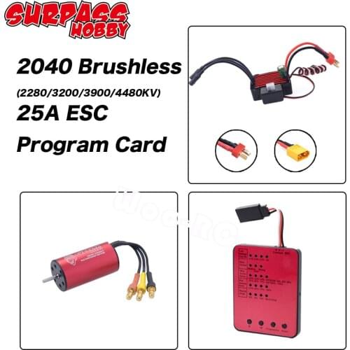 SURPASS HOBBY motor 2040 Brushless Motor Waterproof 25A ESC T/XT60 Plug Program Card for 1/20 1/18 RC Car Drift Nitro Motor