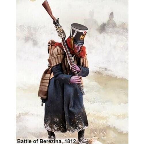 1/24 Scale Unpainted Resin Figure French Infantryman at Berezina collection figure