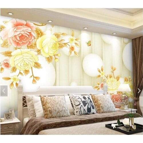 Custom 3d mural wallpaper european, peony retro floral fresco for living room bedroom dining room backdrop home decor wallpaper