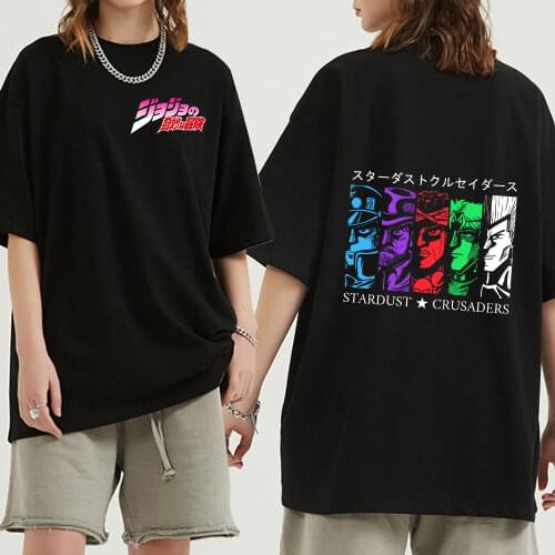 Jojo Bizarre Adventure Japanese Anime T Shirt Men Summer Tops Funny Cartoon T-shirt Streetwear Fashion Unisex Graphic Tees Male