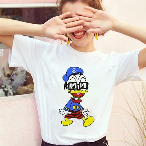 Disney Tshirt Graphic Cartoon Donald Duck Kawaii T-shirt Female Plussize O-Neck T-shirt Female Clothes