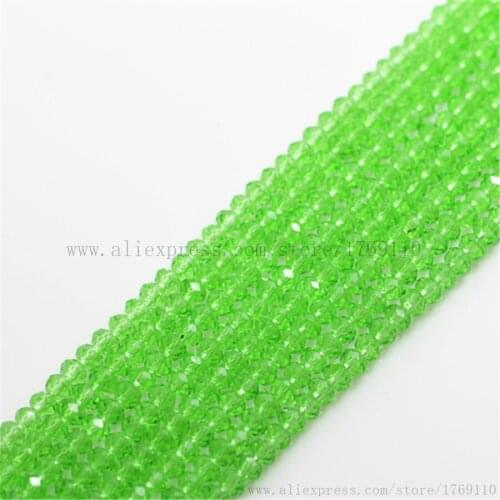 Isywaka Light green Color 1800pcs 2mm Rondelle Austria faceted Crystal Glass Beads Loose Spacer Round Bead for Jewelry Making